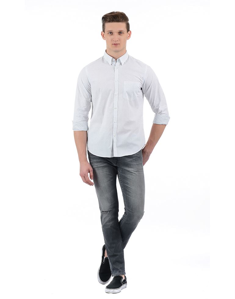 Indian Terrain Casual Wear Self Design Men Shirt